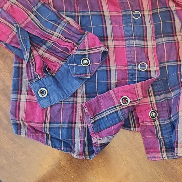 Gentle Fawn Plaid Snap Button Down Shirt Pink/Purple Size XS - Picture 9 of 11